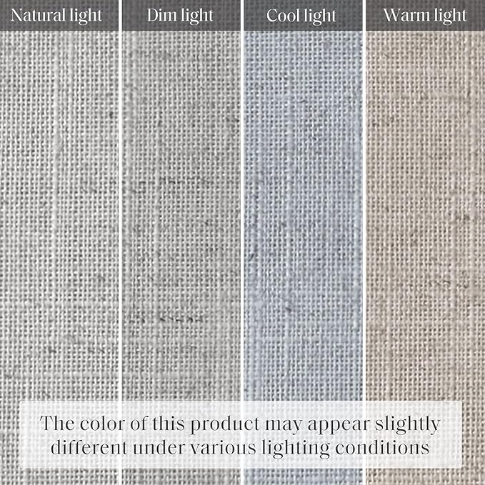 Madison Park Kyler Cordless Roman Shades - Single Panel, Lightweight Linen Blend Fabric, Natural Design, Easy Installation, Light Filtering Window Blind, Bedroom, Living Room Decor 31" W x 64" H Grey