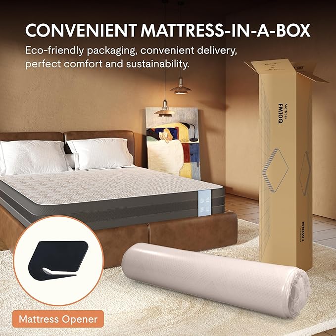 FLEXISPOT 8'' Twin Size Cooling Gel Memory Foam Mattress, Viscose from Bamboo, Medium Firm, 10-Year Warranty, Mattress-in-A-Box, Certi-PUR & Oeko-TEX Certified, Washable, Fire-Resistant.