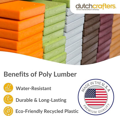 DutchCrafters Plastic Poly Outdoor Bistro Set with 2 Chairs and Attached Center Table, 3 Piece Patio Furniture Set - Amish Made in USA (Black & Cedar)
