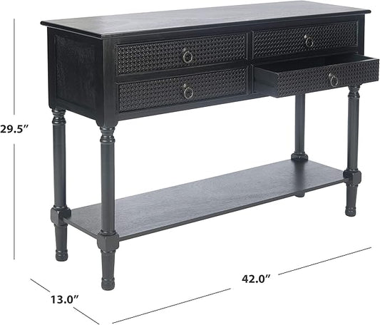 Safavieh Home Collection Haines Black 4-Drawer Bottom Shelf Console Table