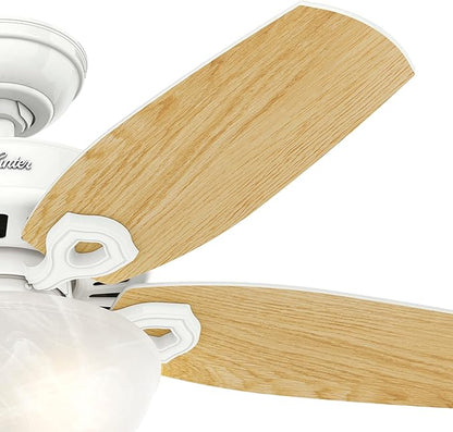Hunter Fan 42 inch Small Room Ceiling Fan in Snow White with Bowl Light Kit (Renewed) (Snow White)