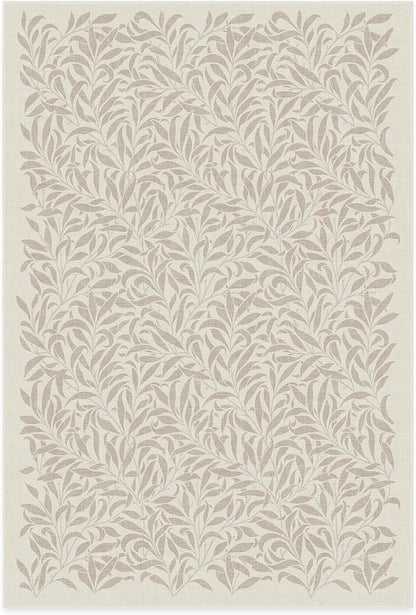RUGGABLE x Morris & Co Washable Area Rug– Pure Willow Boughs Natural 6x9, Stain-Resistant, Non-Slip–Medium Machine Washable Rugs for Living Room, Bedroom, Hallway, Entryway & Office–with Standard Pad