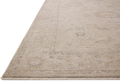 Loloi Chris Loves Julia Louisa Collection LOI-02 Oatmeal/Slate 2'-7" x 12'-0", .38" Pile Height, Runner Rug