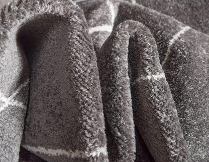 Unique Loom Trellis Frieze Collection Area Rug - Geometric (5' Square, Dark Gray/ Ivory)