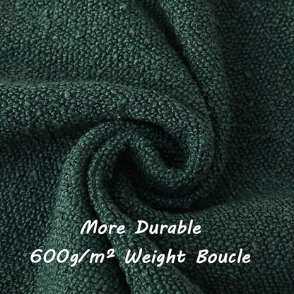 FUTEI Christmas Pack of 2 Dark Green Decorative Throw Pillow Covers 24x24 Inch Soft Cozy Solid Boucle Textured European Cushion Case,Modern Home Decor for Couch Bed Living Room