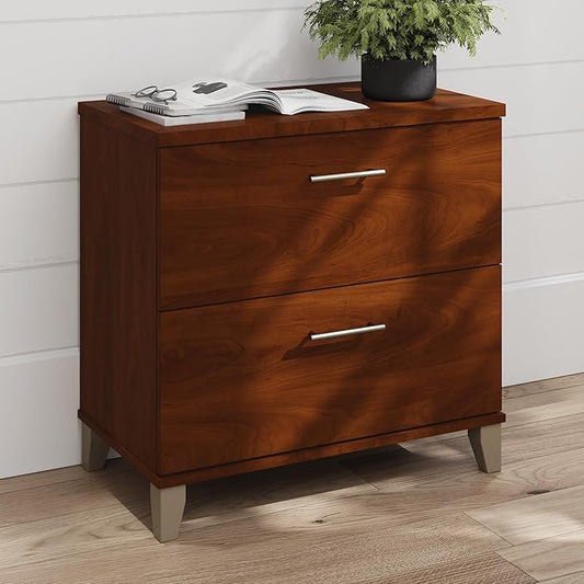 Bush Furniture 2 Drawer Lateral File Cabinet, Letter and Legal-Size Document Storage for Home or Professional Office, Somerset Collection, Hansen Cherry