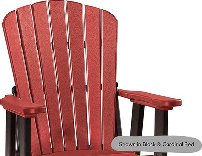 DutchCrafters Slat Fan Back Poly Adirondack Swivel Glider Outdoor Patio Chair (White & Blue)