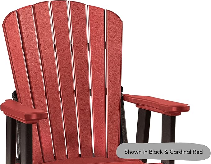 DutchCrafters Slat Fan Back Poly Adirondack Swivel Glider Outdoor Patio Chair (Black & Blue)