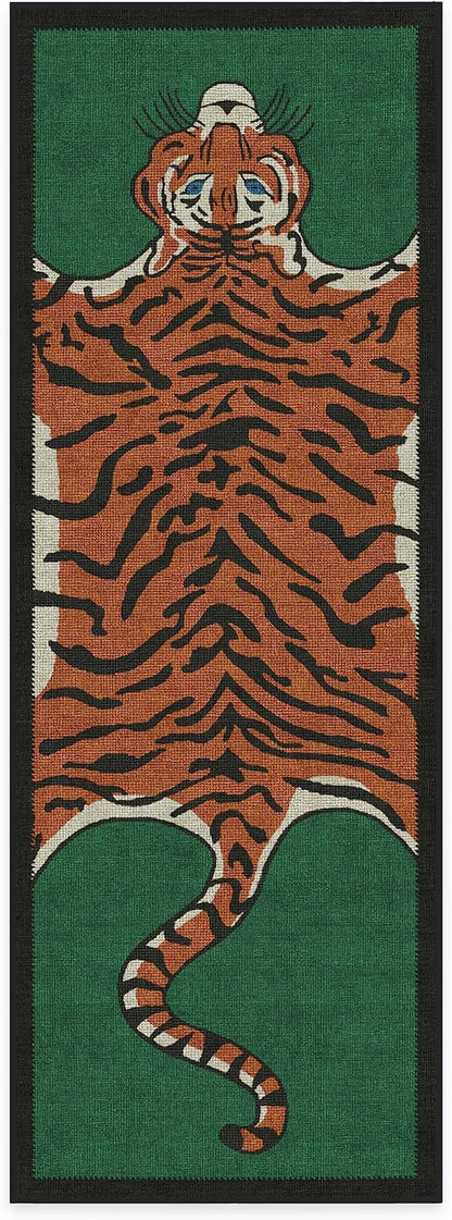 RUGGABLE x Jonathan Adler Machine Washable Modern Runner Rug – Tiger Emerald 2.5x7, Stain-Resistant, Non-Slip – Washable Rug for Hallway, Entryway, Living Room & Kitchen–with Standard Pad