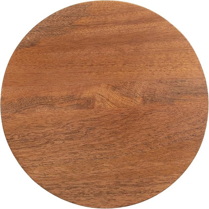 Kate and Laurel Dahl Wooden Round Drink Table; 8 x 23; Walnut Brown; Mid-Century Modern Circle Wood Accent Pedestal Table for Living Room Plant Stand or Small Bedroom Nightstand