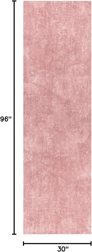 nuLOOM 2' x 8' Cozy Plush SuperiorWash Area Rug, Machine Washable, Non-Slip, Soft Fluffy Shag Carpet for Living Room Bedroom Kids Room Nursery Home Decor, Loni Pink