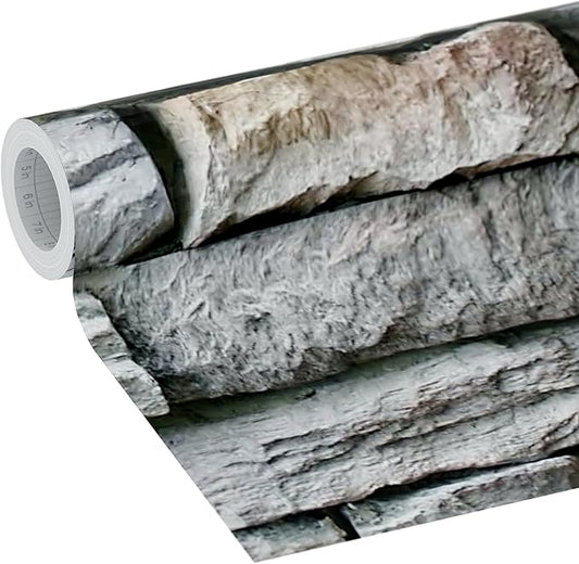 EasyLiner Peel & Stick Decor Removable Peel and Stick Wallpaper - Self Adhesive Decorative Shelf Paper for Cabinets, Walls, Resurfacing Projects - Adhesive Shelf Liner - 20in x 18ft - Stone