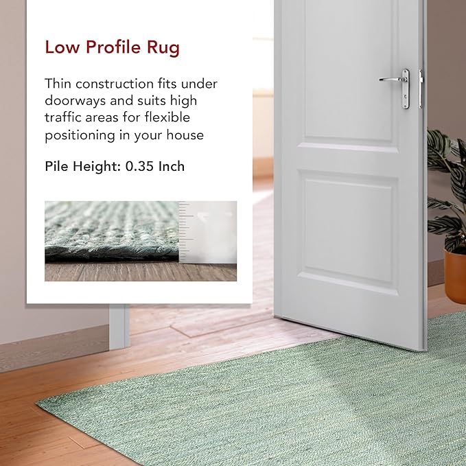nuLOOM 8'6" x 11'6" Rigo Jute Hand Woven Area Rug, Green, Solid Farmhouse Design, Natural Fiber, for Bedroom, Living Room, Dining Room, Hallway, Office, Kitchen, Entryway