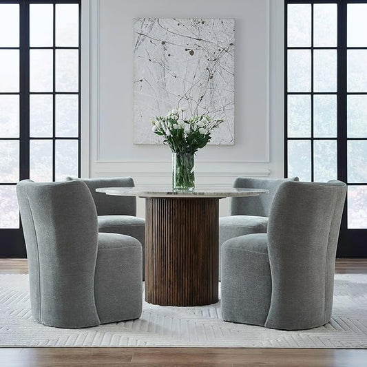 Liberty Furniture Accent Dining Chair with Castors - Rounded Back - Sapphire Upholstry