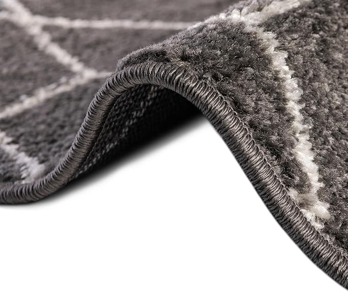 Unique Loom Trellis Frieze Collection Area Rug - Geometric (4' Square, Dark Gray/ Ivory)