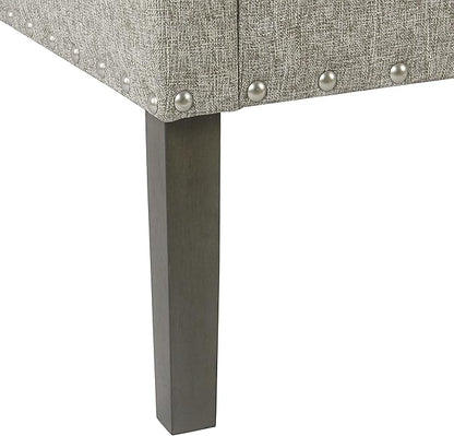 Homepop Home Decor | Upholstered Classic Swoop Arm Accent Chair | Accent Chairs for Living Room & Bedroom | Decorative Home Furniture, Sterling Grey