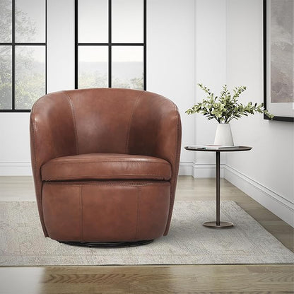 Parker Living Barolo - Vintage Whiskey 100% Italian Leather Swivel Club Chair