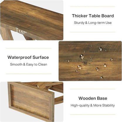 Tribesigns Wood End Side Table for Living Room, Night Stand for Bedroom with Cross Fishtail Support, Farmhouse Nightstand for Small Spaces, Accent Furniture, Easy Assembly, Retro Wood Grain (1, Brown)