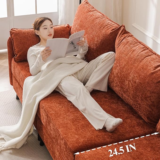 135'' Modular Sectional Sofa with All Seats Storage, Oversized Sleeper Sofa Bed for Living Room,4-Seater Comfy Cloud Couches with Movable Ottoman,Big Sectional for Bedroom,Velet,Orange