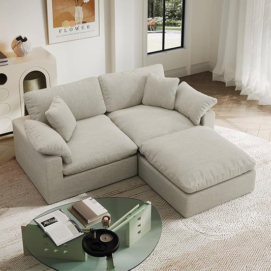 Cloud Modular Sectional Sofa,2 Seat Down Filled Sofa 78.6" Minimalist Sofa,Cover Washable and Replaceable Couches for Living Room,Sectional Sofa Deep Seat