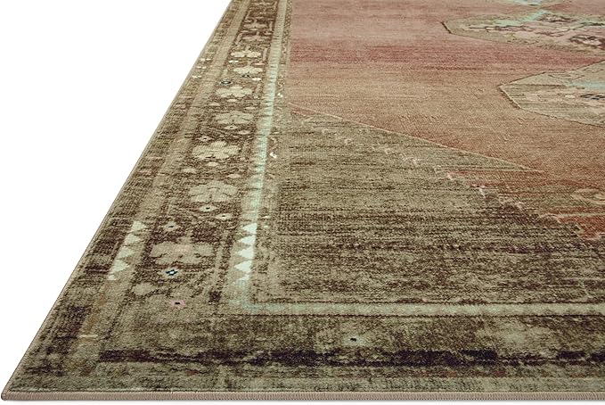 Loloi Magnolia Home by Joanna Gaines Sinclair Collection SIN-06 Clay/Tobacco 2'-3" x 11'-6", .25" Pile Height, Machine Washable, Runner Rug