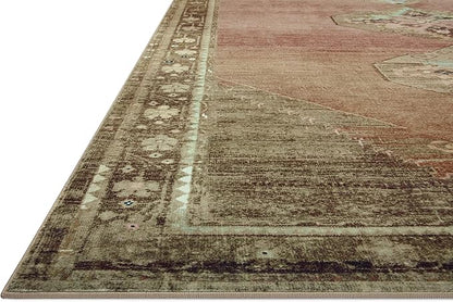 Loloi Magnolia Home by Joanna Gaines Sinclair Collection SIN-06 Clay/Tobacco 2'-3" x 3'-9", .25" Pile Height, Machine Washable, Accent Rug