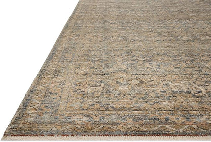 Loloi Amber Lewis Molly Collection MOL-02 Denim/Gold 9'-6" x 13'-6" Low Pile Area Rug