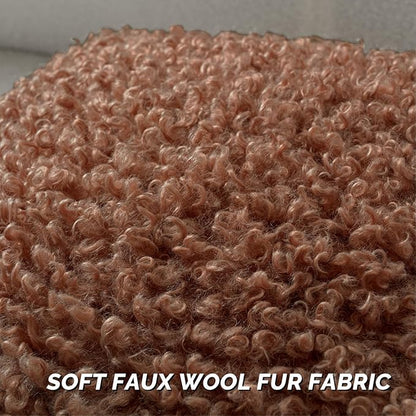 FUTEI Rust Decorative Throw Pillow Covers 18x18 Inch Set of 2,Soft Fluffy Faux Wool Fur Boucle Textured Cushion Case,Modern Home Decor for Couch Bed Living Room Office