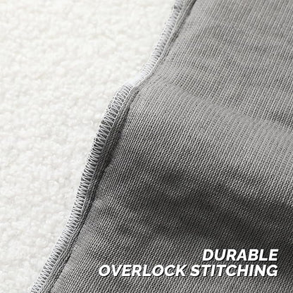 FUTEI Charcoal Throw Pillow Covers 20x20 Inch Set of 2,Furry Faux Fur Teddy Boucle Textured Cushion Covers,Soft Fluffy Decorative Pillow Case,Home Decor for Couch Bed Living Room Office Car