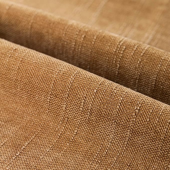 Foindtower Set of 2 Soft Textured Chenille Throw Decorative Pillow Covers Square Accent Solid Cushion Cover Neutral Farmhouse Pillow Case for Couch Sofa Bedroom Living Room 24x24 Inch,Golden Brown