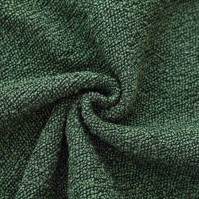 Foindtower Set of 2, Decorative Textured Boucle Throw Pillow Covers Accent Solid Pillow Cases Neutral Cozy Couch Cushion Case for Chair Sofa Bedroom Living Room Home Decor 24x24 Inch Pine Green