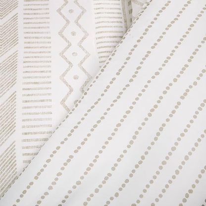 Lush Decor Hygge Geo Reversible 5 Piece Comforter Set, King, Taupe & White