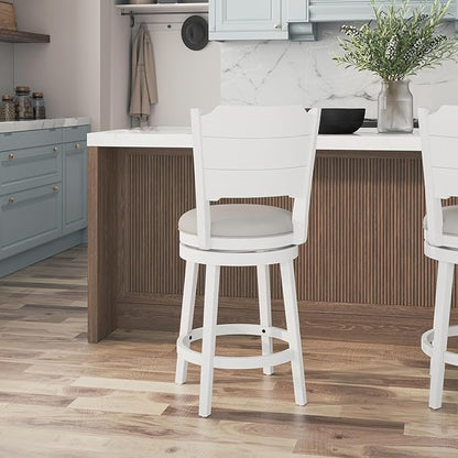 Hillsdale Clarion Wood Swivel Stool, Counter Height, Sea White