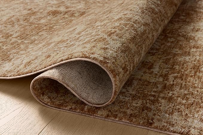 Loloi Magnolia Home by Joanna Gaines Junie Collection JUE-01 Clay/Natural 9'-6" x 9'-6", .38" Pile Height, Round Area Rug