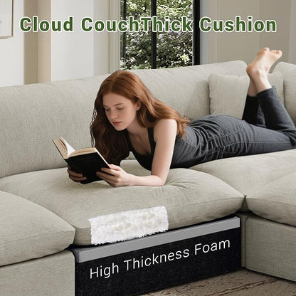 Oversize Cloud Modular Sectional Sofa,Chaise Down Filled Comfort Sofa Detachable Couch Cushion Covers for Living Room Apartment