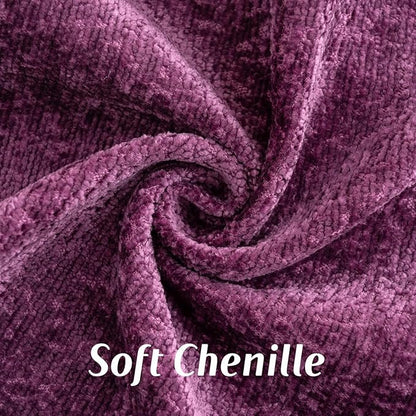 FUTEI Purple Chenille Throw Pillow Covers 18x18 Inch Set of 2,Soft Cozy Bound Edge Design Cushion Case,Home Decor for Couch Bed Living Room