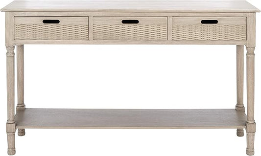 SAFAVIEH Home Collection Landers Greige 3-Drawer Console Table CNS5711D