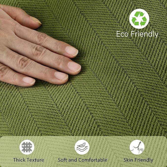 ZWJD Olive Green Pillow Covers 22x22 Set of 2 Chenille Throw Pillow Covers with Elegant Design Soft and Luxurious Decorative Throw Pillows for Couch, Bed, and Home Decor