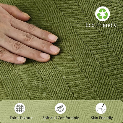 ZWJD Olive Green Pillow Covers 22x22 Set of 2 Chenille Throw Pillow Covers with Elegant Design Soft and Luxurious Decorative Throw Pillows for Couch, Bed, and Home Decor