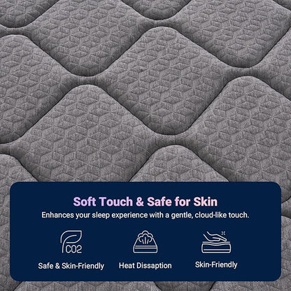 Avenco 14 Inch Queen Mattress, Hybrid Mattress with Smarts Coil™ Pocket Springs for Targeted Support and NanoGel™ Memory Foam for Cool Night Sleep, Motion Isolation for Couples, CertiPUR-US Certified