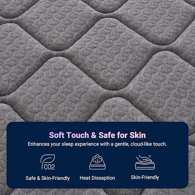 Avenco 10 Inch Full Size Mattress, Hybrid Mattress with Smarts Coil™ Pocket Springs for Targeted Support and NanoGel™ Memory Foam for Cool Night Sleep & Motion Isolation, CertiPUR-US Certified
