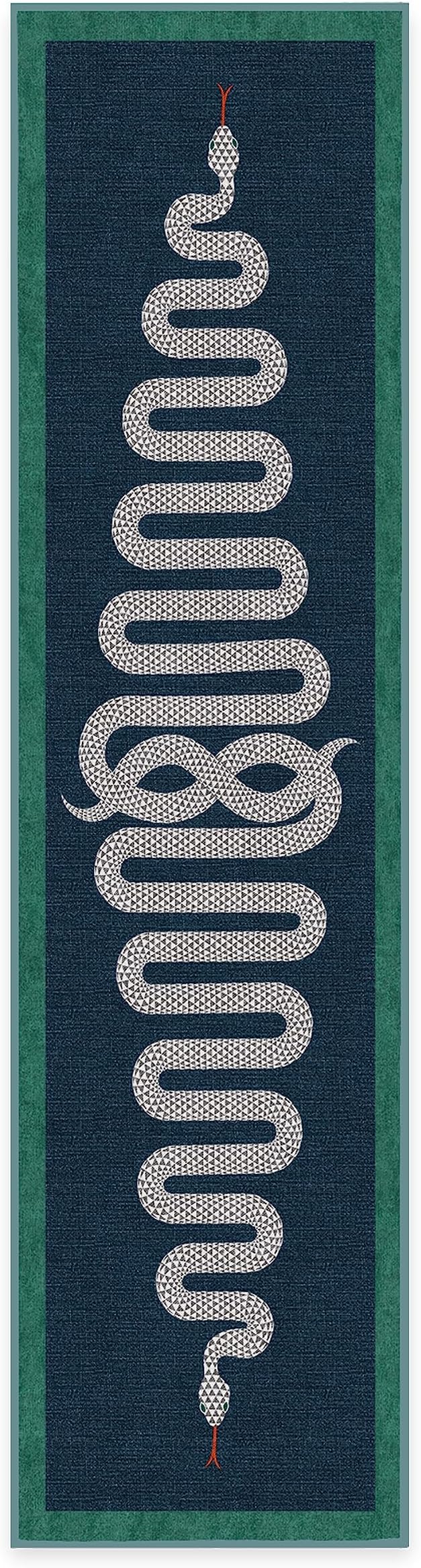 RUGGABLE x Jonathan Adler Machine Washable Modern Runner Rug – Venom Sapphire 2.5x10, Stain-Resistant, Non-Slip – Washable Rug for Hallway, Entryway, Living Room & Kitchen–with Standard Pad