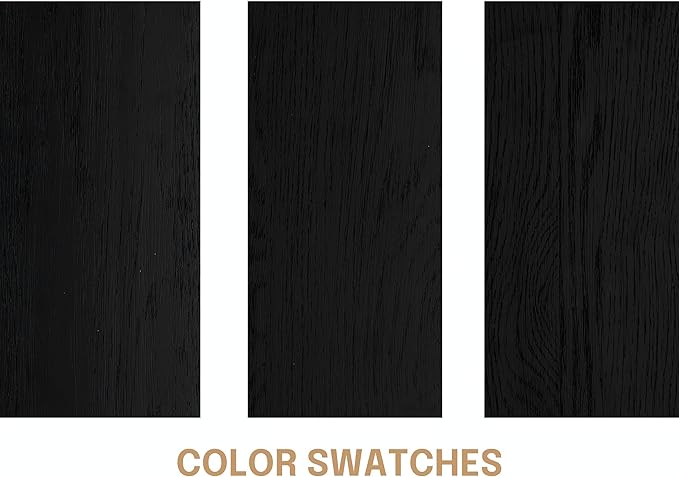 NTC Lupin Wooden Bed Frame with Headboard, Solid Oak and Rubber Wood Foundation with Silent Slats and Wood Central Supports, 1000 Lb Capacity, Effortless Assembly, King - Burnt Black