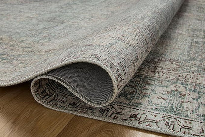 Loloi Chris Loves Julia Jules Collection JUL-08 Emerald/Antique Ivory 2'-0'' x 5'-0'', .13" Pile Height, Accent Rug