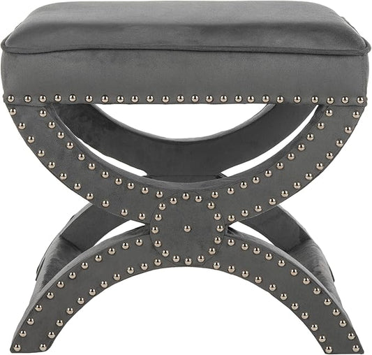 Safavieh MCR4645 Mystic Upholstered Ottoman Color: Cream