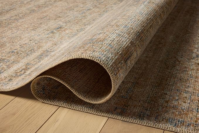 Loloi Amber Lewis Molly Collection MOL-01 Natural/Denim 3'-0" x 5'-0" Low Pile Accent Rug