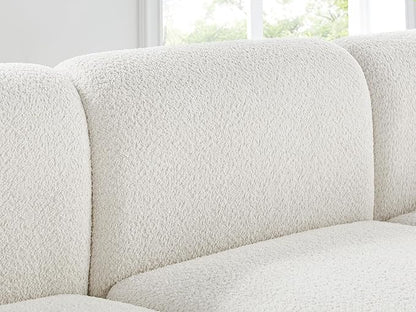 VANOMi Oversized Modular Sectional Sofa, V-Shaped Corner Sectional Couch for Living Room, 5 Seats Modular Sofa, Cream White