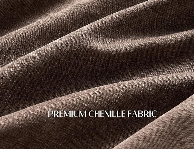 110" Cloud Sectional Couches for Living Room, Boneless U Shaped Couch with Ottoman, 3 Seater Modular Sectional Sofa, Brown