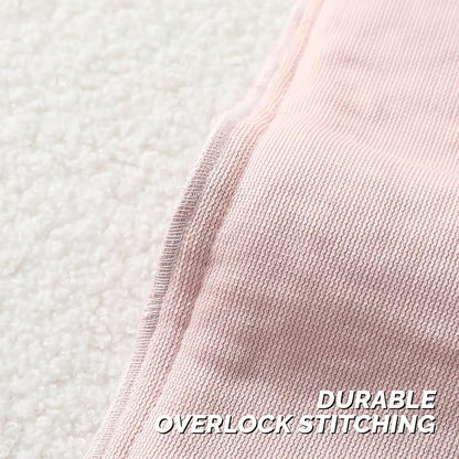 FUTEI Pink Throw Pillow Covers 16x16 Inch Set of 2,Furry Faux Fur Teddy Boucle Textured Cushion Covers,Soft Fluffy Decorative Pillow Case,Home Decor for Couch Bed Living Room Office Car