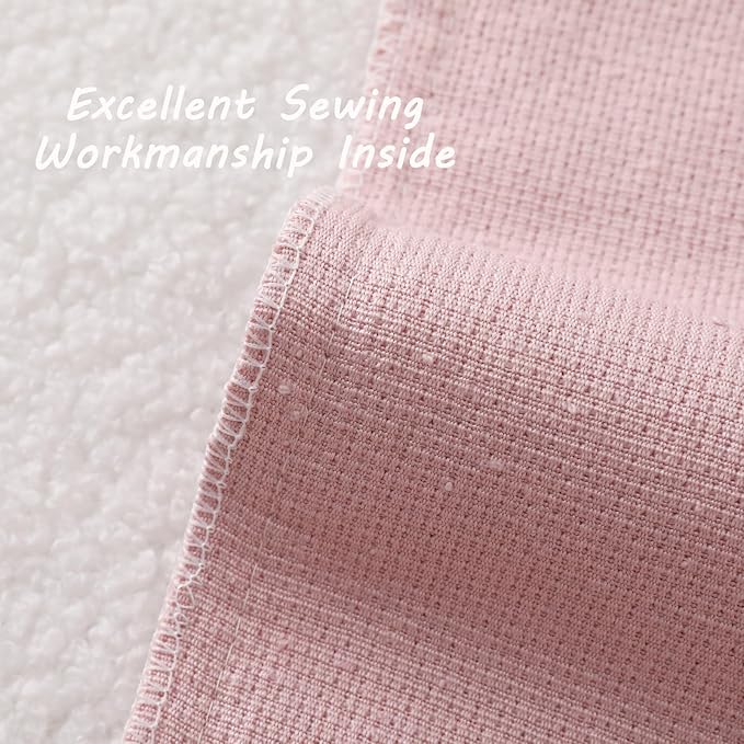 FUTEI Pack of 2 Pink Decorative Throw Pillow Covers 16x16 Inch Soft Cozy Solid Boucle Textured Cushion Case,Modern Home Decor for Couch Bed Living Room